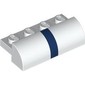 Brick Curved 2 x 4 x 1 with Dark Blue Stripe print