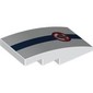 Slope Curved 4 x 2 No Studs with Dark Blue Stripe, Red Cobra Badge print