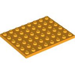 LEGO part 3036 Plate 6 x 8 in Flame Yellowish Orange/ Bright Light Orange