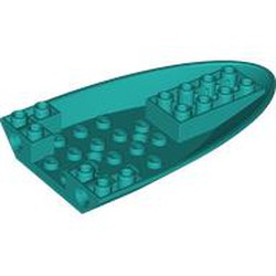 LEGO part 5122 Aircraft Fuselage Curved Forward 6 x 10 Bottom, 2 Pin Holes in Bright Bluish Green/ Dark Turquoise