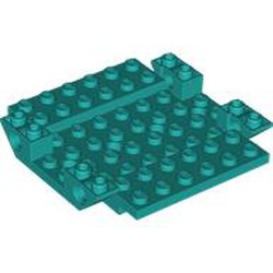 LEGO part 5118 Aircraft Fuselage 8 x 8 Bottom with 4 Pin Holes in Bright Bluish Green/ Dark Turquoise