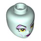 Minidoll Head, Lavender Eyeshadow, Thin Black Eyebrows, Yellow Eyes, Dark Purple Lips