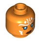 Minifig Head Ahsoka Tano, White Markings, Blue Eyes, Dark Red Lips, Smirk / Angry Print