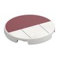 Tile Round 3 x 3 with Dark Red Half, Dark Bluish Grey Lines print