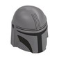 Helmet Mandalorian with Holes, Dark Bluish Gray Decorations, Black Visor Print