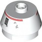 Brick Round 2 x 2 Truncated Cone with Red Stripe, Droid Print (R5-D4)