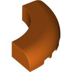 LEGO part 24599 Brick Round Corner 5 x 5 x 1 with Bottom Cut Outs [No Studs] [1/4 Arch] in Reddish Orange