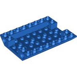 LEGO part 5117 Slope Inverted 45° 6 x 8 Double with Pin Holes on Sides in Bright Blue/ Blue