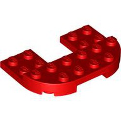 LEGO part 89681 Plate Round Corners Double 4 x 6 with 2 x 2 Cutout and 2 x 6 Raised Studs in Bright Red/ Red