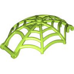 LEGO part 80487 Insect Accessory, Spider Web, Dome Shaped with Bar, Clips in Bright Yellowish Green/ Lime