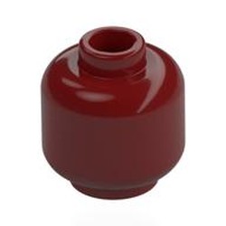 LEGO part 28621 Minifig Head [Plain] [Vented Stud - 2 Holes] in Dark Red
