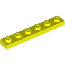 LEGO part 3666 Plate 1 x 6 in Vibrant Yellow