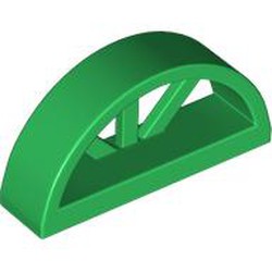 LEGO part 20309 Window 1 x 4 x 1 2/3 with Spoked Rounded Top in Dark Green/ Green