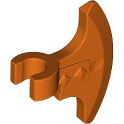 LEGO part 53454 Weapon Axe Head, Clip-on (Viking) [Thick Clip] in Reddish Orange