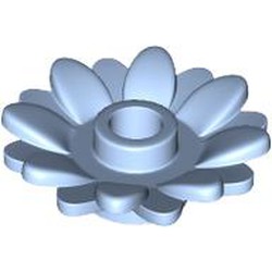 LEGO part 6901 Plant, Sunflower 2 x 2 with 16 Petals in Light Royal Blue/ Bright Light Blue