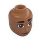 Minidoll Head Male, Thick Dark Brown Eyebrows, Reddish Brown Eyes, Wobbly Mouth