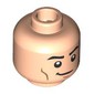 Minifig Head Superman, Black Eyebrows, Nougat Cheek Lines, Smile/Red Eyes, Angry
