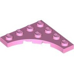 LEGO part 35044 Plate Special 4 x 4 with 3 x 3 Quarter Round Cutout in Light Purple/ Bright Pink