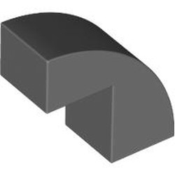 LEGO part 5907 Brick Curved 1 x 2 x 1 2/3  with 1 Cutout in Dark Stone Grey / Dark Bluish Gray