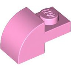 LEGO part 5841 Brick Curved 1 x 2 x 1 with Curved Top in Light Purple/ Bright Pink