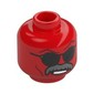 Minifig Head Red Hulk, Angry Scowl / Black Sunglasses, Dark Bluish Grey Thick Moustache