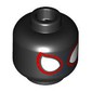 Minifig Head Miles Morales, Red/White Spider-Man Eyes, Dark Blue Dots