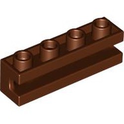 LEGO part 2653 Brick Special 1 x 4 with Groove in Reddish Brown