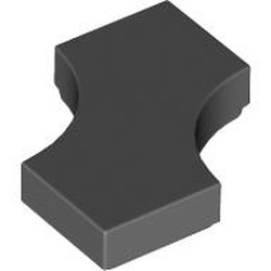 LEGO part 3396 Tile Special 2 x 2 with 2 Quarter Round Cutouts in Dark Stone Grey / Dark Bluish Gray