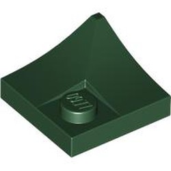 LEGO part 4190 Plate Special 2 x 2 with Double Inverted Curve, 1 Stud in Earth Green/ Dark Green