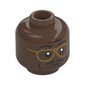 Minifig Head Officer Jefferson, Black Eyebrows, Moustache, Gold Glasses
