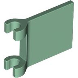 LEGO part 80326 Flag 2 x 2 Square, Flared Clip Edge [Thick Clips] in Sand Green