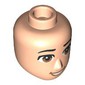 Minidoll Head Male, Black Eyebrows, Brown Eyes, Dark Tan Open Mouth