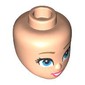 Minidoll Head, Dark Tan Eyebrows, Medium Azure Eyes, Coral Lips