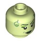 Minifig Head Poison Ivy, Dark Green Eyebrows, Lime Eyeshadow, Dark Green Lips, Sand Green Leaves, Neutral / Angry Frown