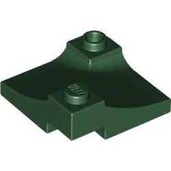 LEGO part 73682 Brick Curved, Internal Double, 3 x 3 with 1/3 Inverted Cutout, Corner in Earth Green/ Dark Green