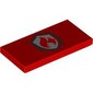 Tile 2 x 4 with Fire Fighter Shield, Flame on White Field print