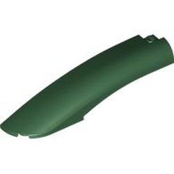 LEGO part 77180 Slope Curved 10 x 2 x 2 with Curved End Left in Earth Green/ Dark Green