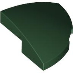 LEGO part 5852 Brick Round Corner, Curved 2 x 2 x 2/3 Quarter Circle in Earth Green/ Dark Green