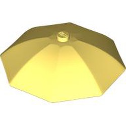 LEGO part 4094b Equipment Umbrella Top with No Bottom Flaps, 6 x 6 with Top Stud in Cool Yellow/ Bright Light Yellow