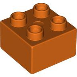 LEGO part 3437 Duplo Brick 2 x 2 in Reddish Orange