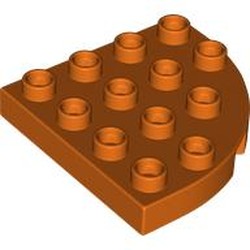 LEGO part 98218 Duplo Plate Round Corner 4 x 4 in Reddish Orange