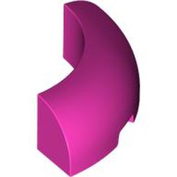 LEGO part 65617 Brick Round Corner 3 x 3 x 1 with Bottom Cut Outs [No Studs] [1/4 Arch] in Bright Purple/ Dark Pink