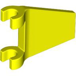 LEGO part 80324 Flag 2 x 2 Trapezoid with Flared Area between Clips in Vibrant Yellow