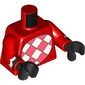 Torso, White/Coral Checkered Chest, Black/White Tail print, Red Arms, Black Hands
