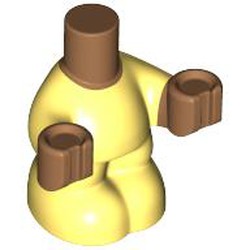 LEGO part 111388pat0001 Minidoll Baby Body with Bright Light Yellow Body, Medium Nougat Hands pattern in Medium Nougat