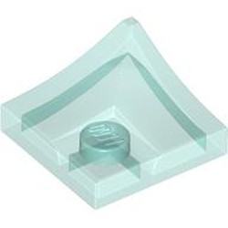 LEGO part 4190 Plate Special 2 x 2 with Double Inverted Curve, 1 Stud in Transparent Light Blue/ Trans-Light Blue