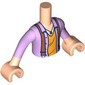 Minidoll Torso Boy with Light Nougat Arms and Hands with Lavender Open Shirt, Orange Shirt, Pendant, Nougat Suspenders print