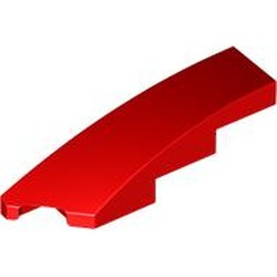 LEGO part 5415 Slope Curved 1 x 4 with Stud Notch Left in Bright Red/ Red