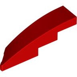 LEGO part 5414 Slope Curved 1 x 4 with Stud Notch Right in Bright Red/ Red