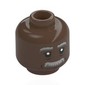 Minifig Head George Washington Carver, Thick Dark Bluish Grey Eyebrows, Moustaches, Black Wrinkles